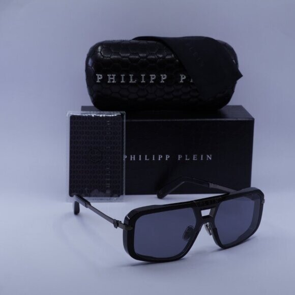 Philipp Plein SPP008M 700X Aviator Sunglasses – Black/Grey - Picture 8 of 10